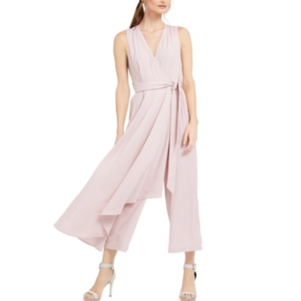 NWT Calvin Klein Gauze Wrap Sleeveless Belted Jumpsuit